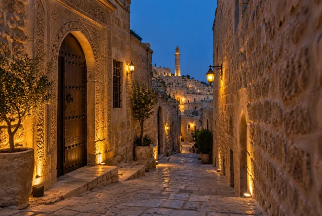 Mardin – mavi saatte tarihi taş sokak